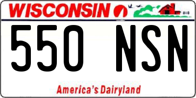 WI license plate 550NSN