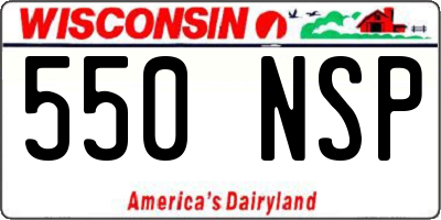 WI license plate 550NSP