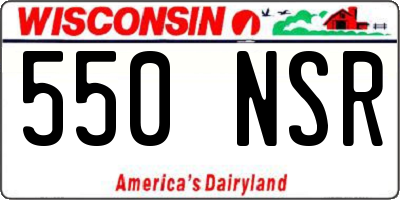 WI license plate 550NSR