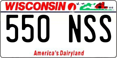 WI license plate 550NSS