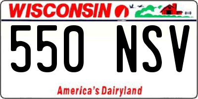 WI license plate 550NSV