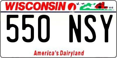 WI license plate 550NSY