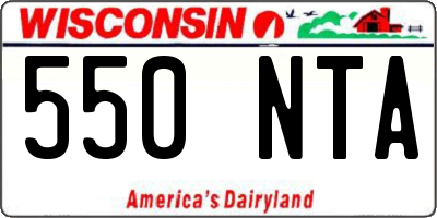 WI license plate 550NTA
