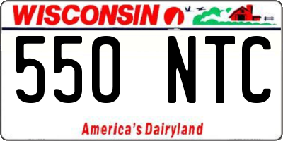WI license plate 550NTC
