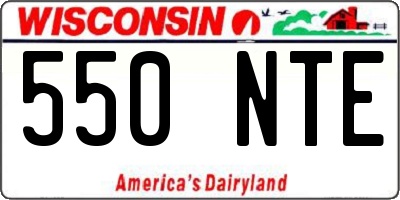 WI license plate 550NTE
