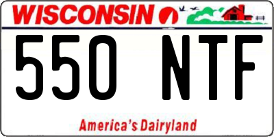 WI license plate 550NTF