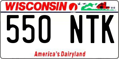 WI license plate 550NTK
