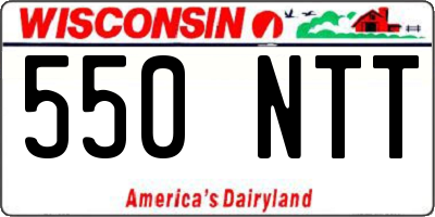 WI license plate 550NTT