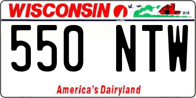 WI license plate 550NTW