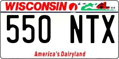 WI license plate 550NTX