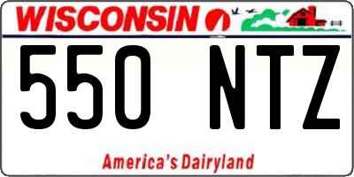WI license plate 550NTZ