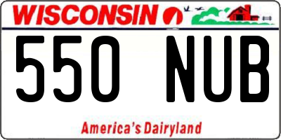 WI license plate 550NUB