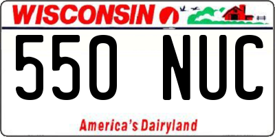 WI license plate 550NUC