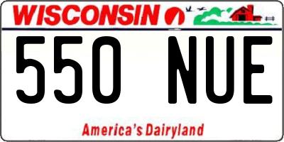 WI license plate 550NUE