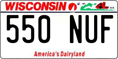 WI license plate 550NUF