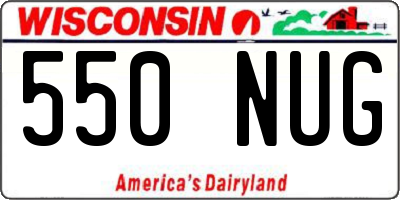 WI license plate 550NUG