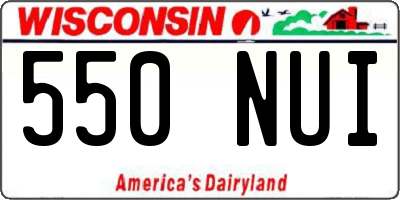 WI license plate 550NUI