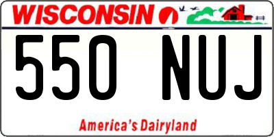 WI license plate 550NUJ