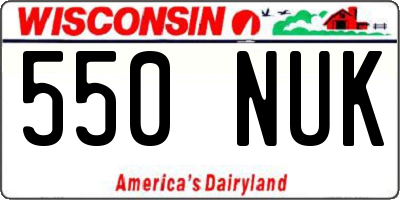 WI license plate 550NUK