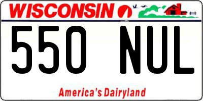 WI license plate 550NUL