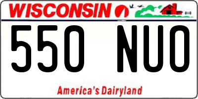 WI license plate 550NUO