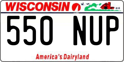 WI license plate 550NUP