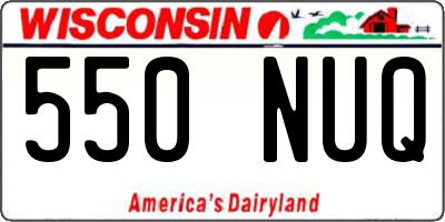WI license plate 550NUQ