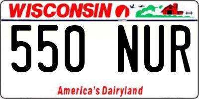 WI license plate 550NUR