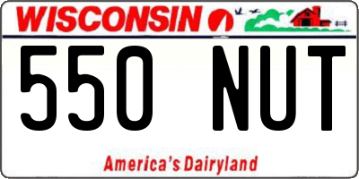 WI license plate 550NUT