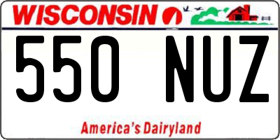 WI license plate 550NUZ