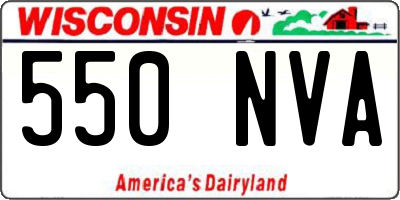 WI license plate 550NVA