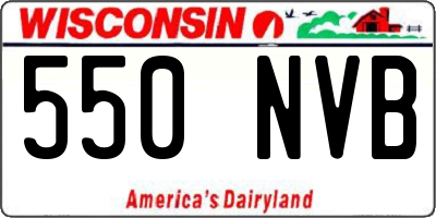 WI license plate 550NVB