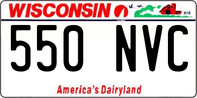 WI license plate 550NVC
