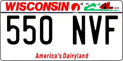 WI license plate 550NVF