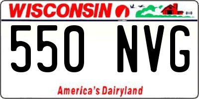 WI license plate 550NVG