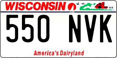 WI license plate 550NVK