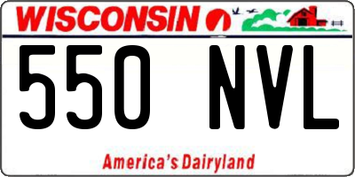 WI license plate 550NVL
