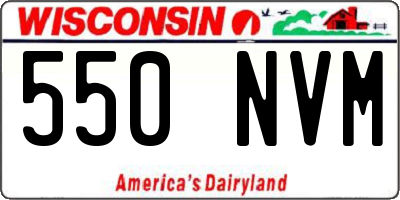 WI license plate 550NVM