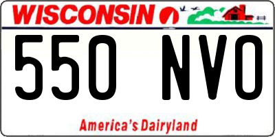 WI license plate 550NVO