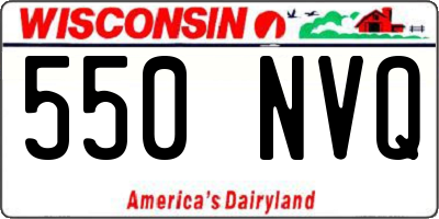 WI license plate 550NVQ