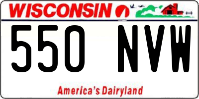 WI license plate 550NVW