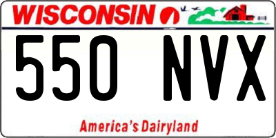WI license plate 550NVX
