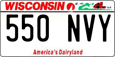 WI license plate 550NVY