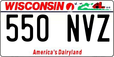 WI license plate 550NVZ