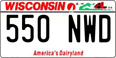 WI license plate 550NWD