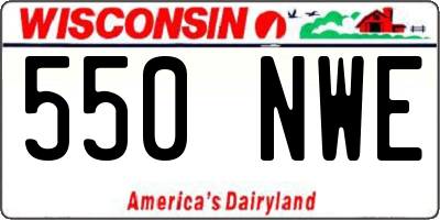 WI license plate 550NWE