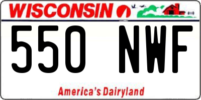 WI license plate 550NWF