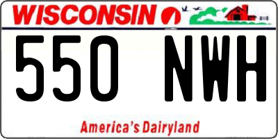 WI license plate 550NWH