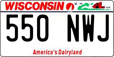 WI license plate 550NWJ
