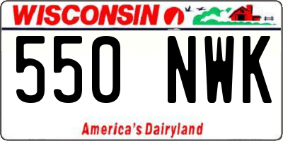WI license plate 550NWK